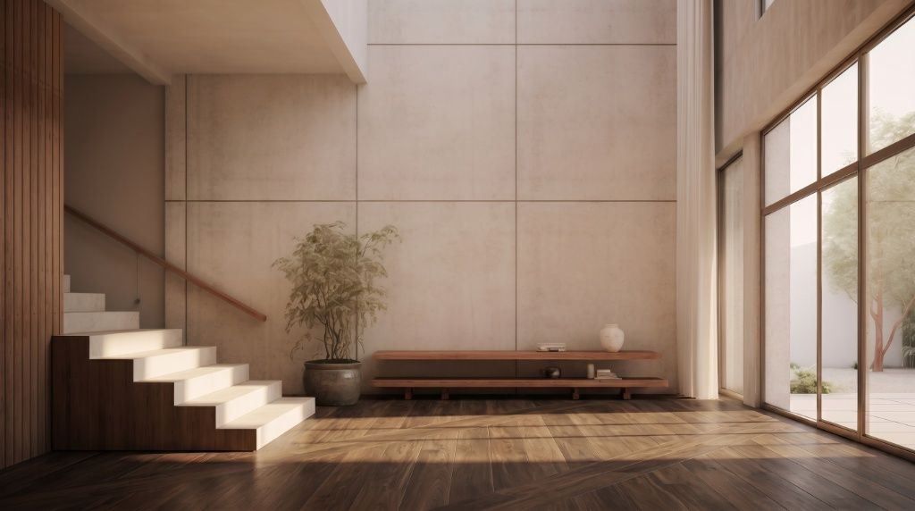 Installing light wood flooring plank